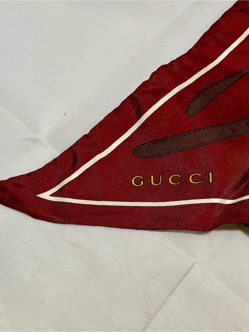 Gucci Belt & Horsebit Print Silk Scarf ✨ VINTAGE✨